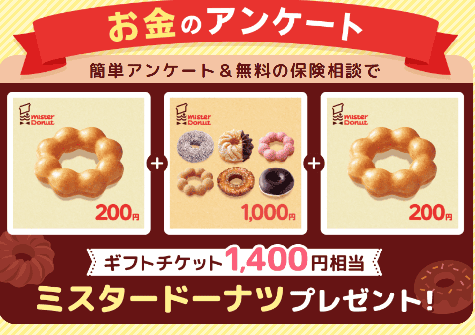 保険見直しラボ | ミスタードーナツギフト券1400円相当