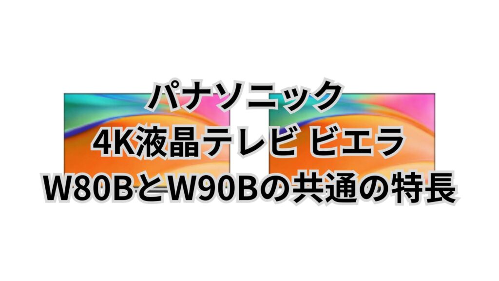 W90BとW80B 共通の特長 パナソニックビエラ