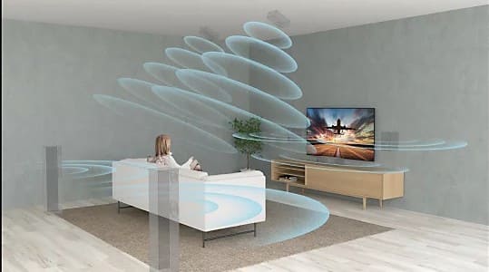 BRAVIA 7には、テレビのスピーカーだけで音を立体的に広げるS-Forceフロントサラウンドが搭載されています。